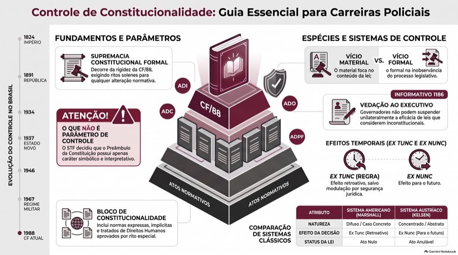Constitucional — Controle de Constitucionalidade · mapa mental