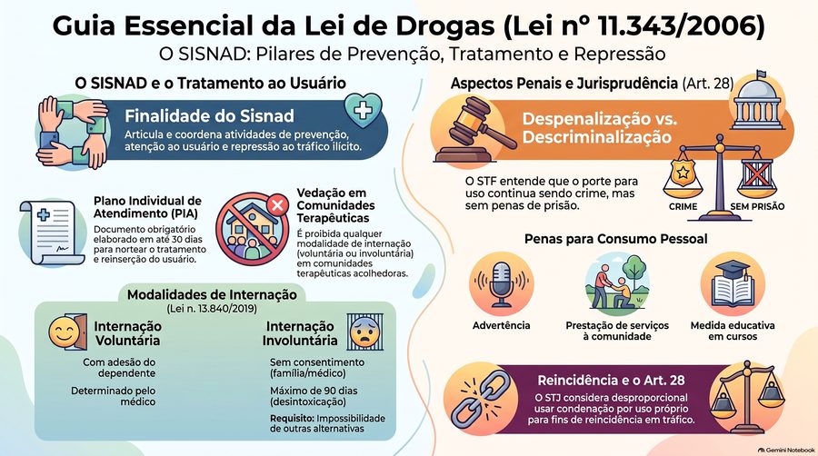 25 Leis — Lei de Drogas · mapa mental