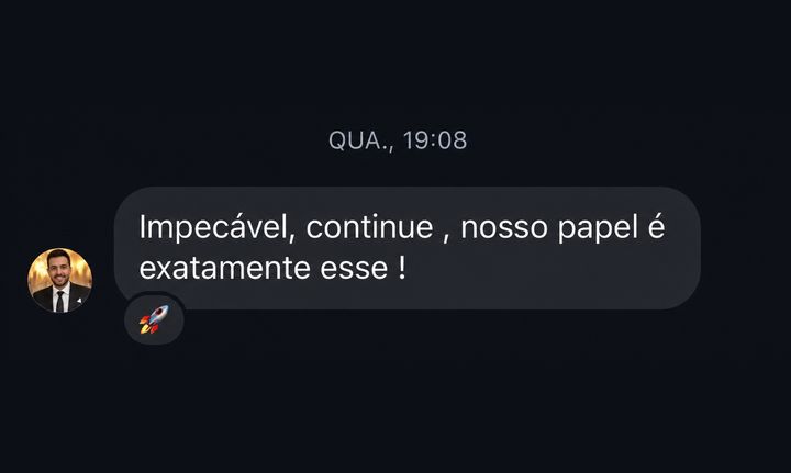 “Impecável, continue!”